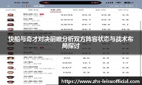 快船与奇才对决前瞻分析双方阵容状态与战术布局探讨