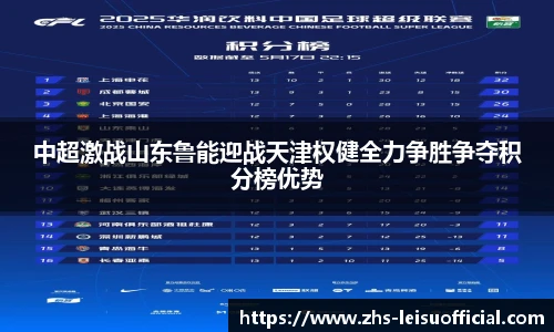 中超激战山东鲁能迎战天津权健全力争胜争夺积分榜优势